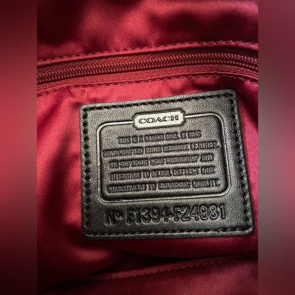 Coach Black and Burgundy Quilted Shoulder Bag - Picture 8 of 10